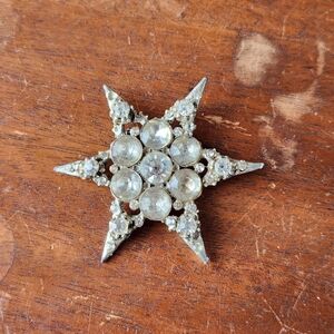 Silver Starburst Brooch